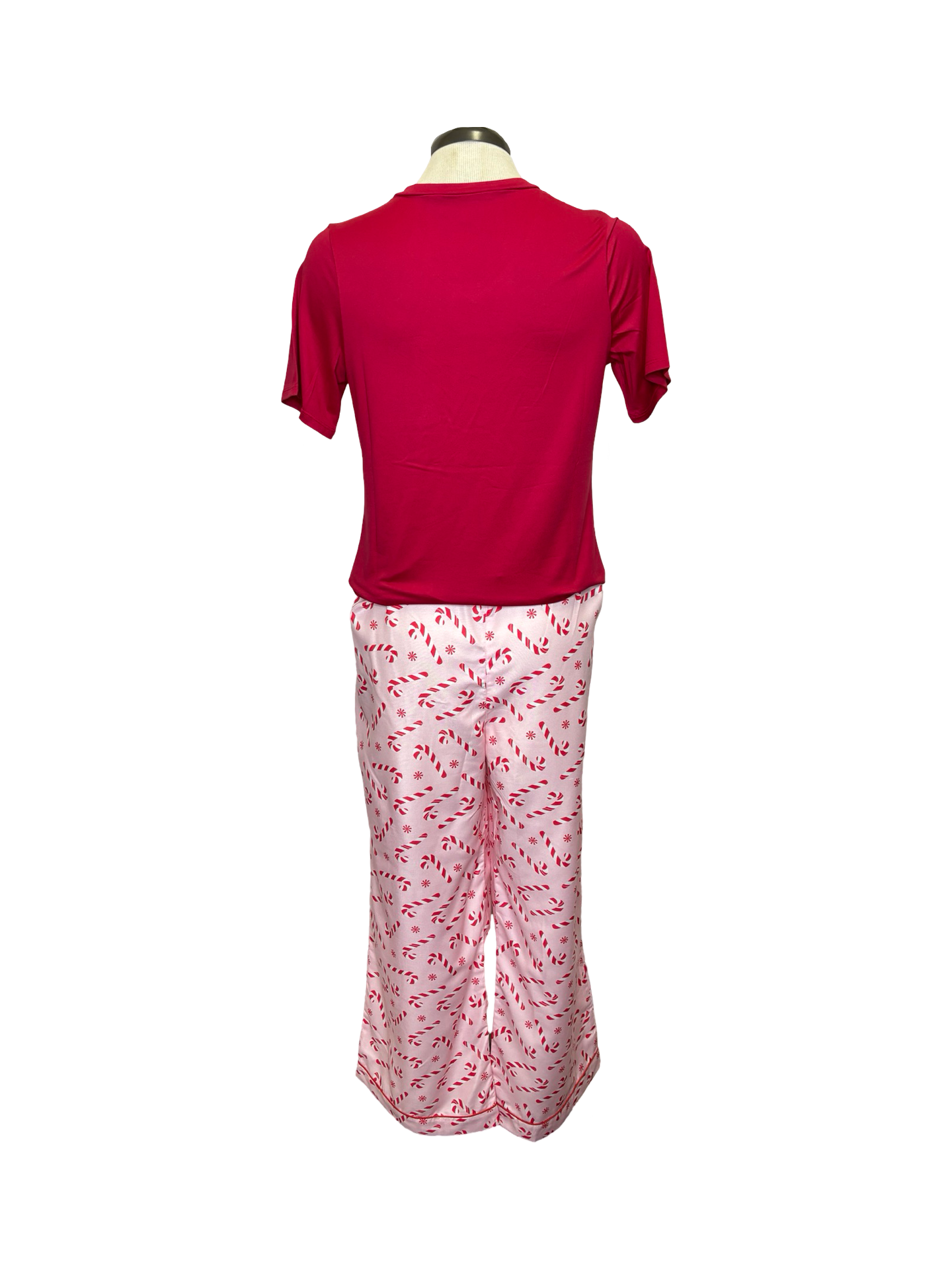 Holiday Pajama Pants Pink Candy Cane