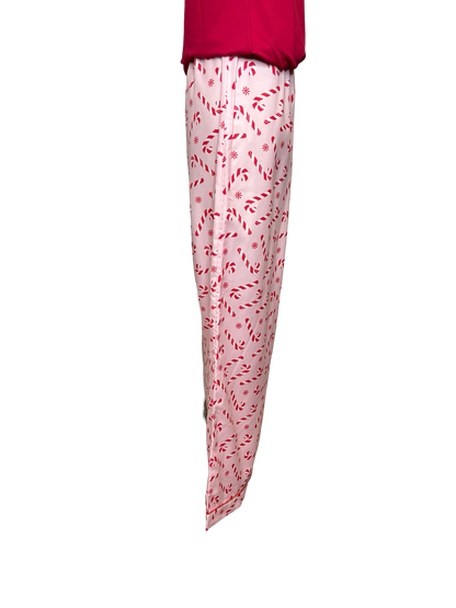 Holiday Pajama Pants Pink Candy Cane