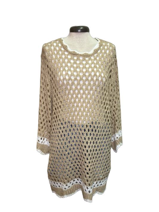 Hooper Crochet Tunic Tan One Size