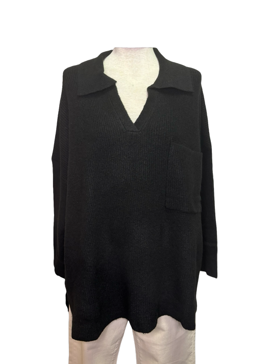 Noa Collared Sweater Black One Size