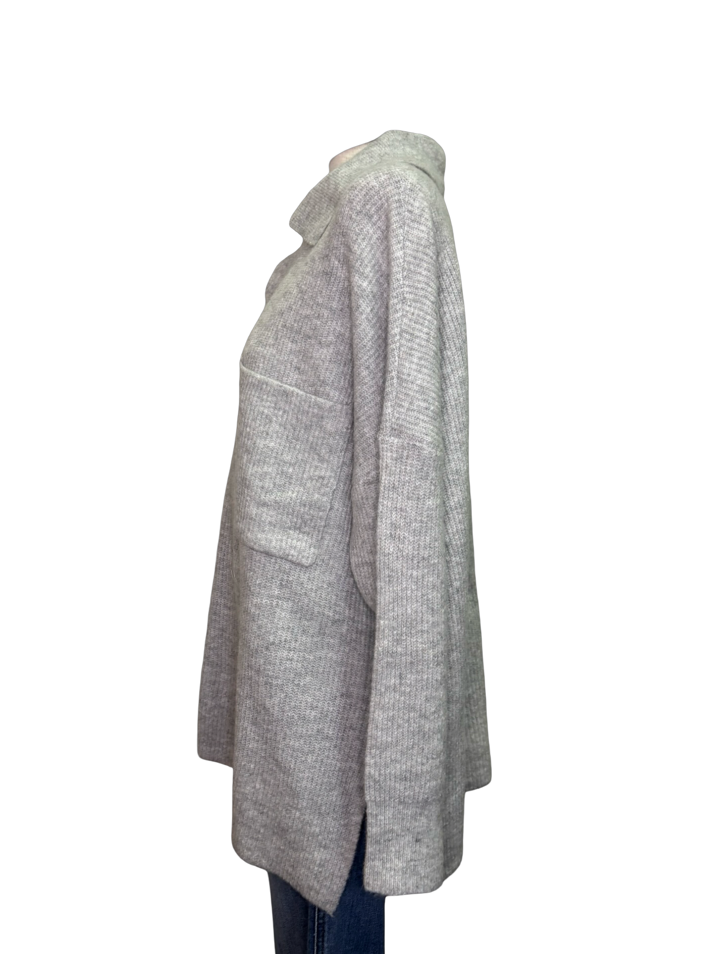 Noa Collared Sweater Gray One Size