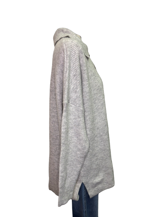 Noa Collared Sweater Gray One Size