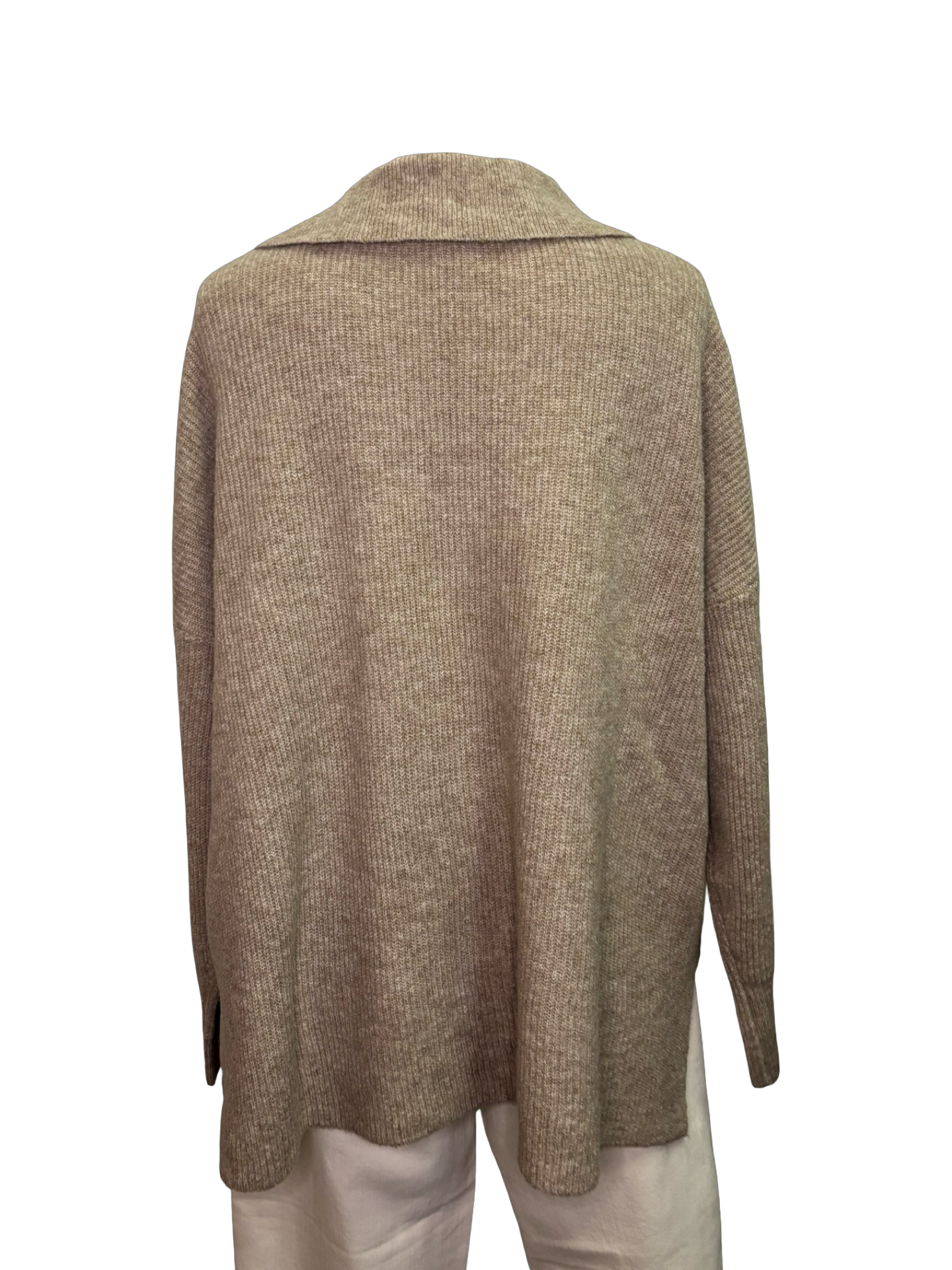 Noa Collared Sweater Tan One Size