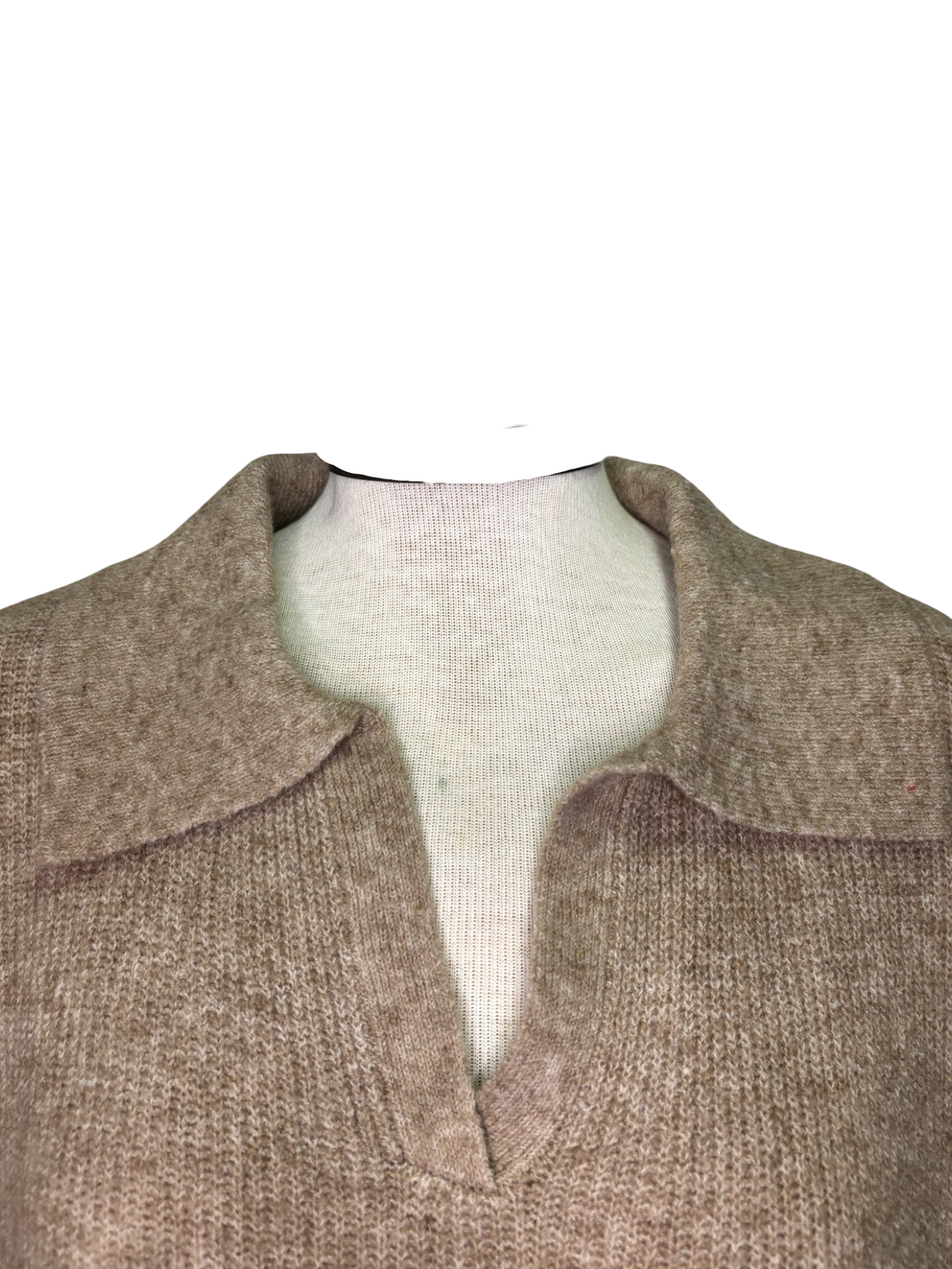 Noa Collared Sweater Tan One Size