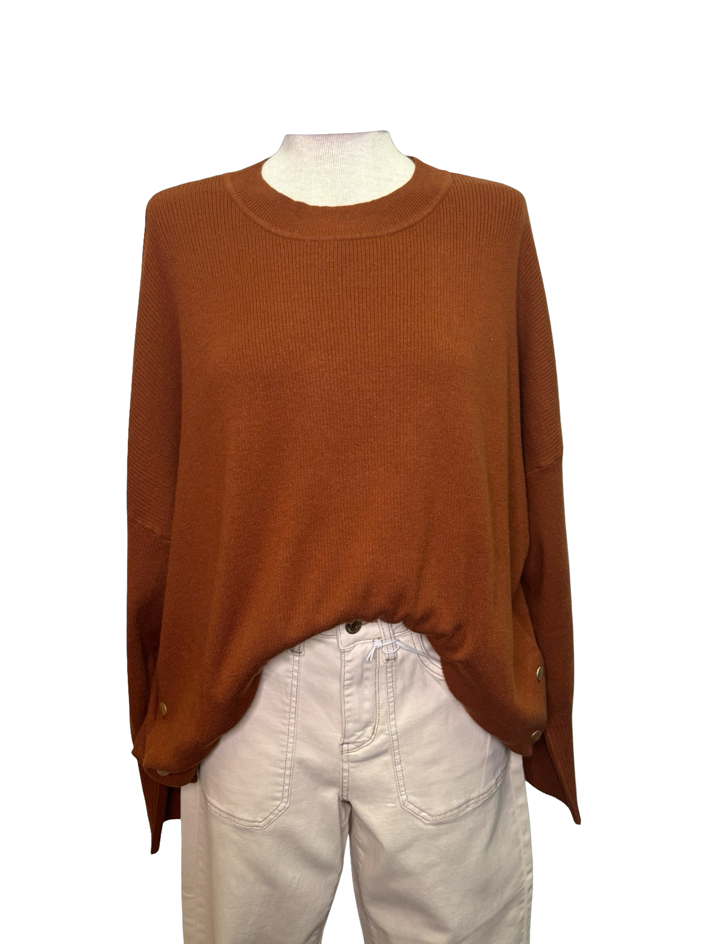 Noralee Button Sweater Rust One Size