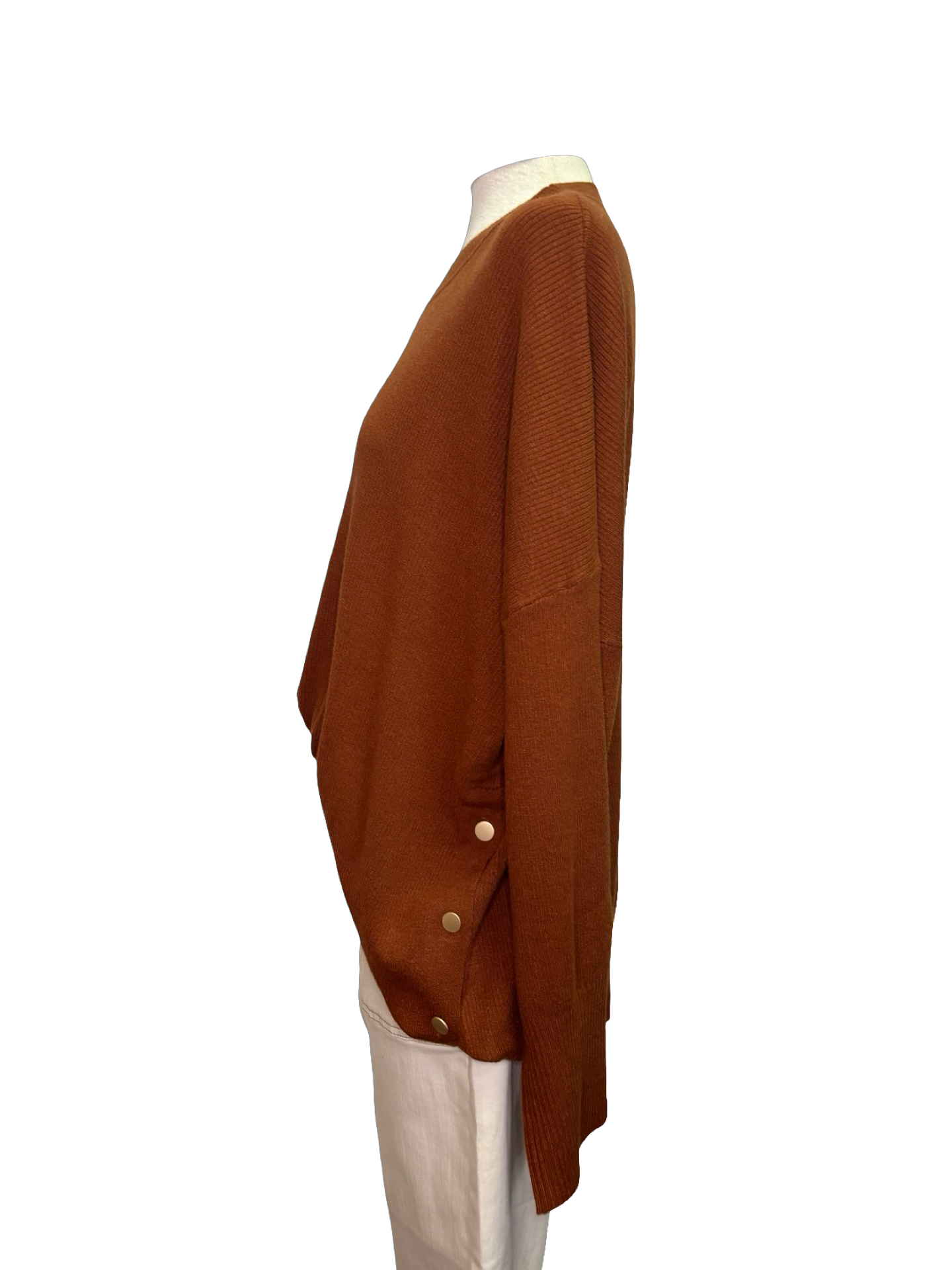 Noralee Button Sweater Rust One Size