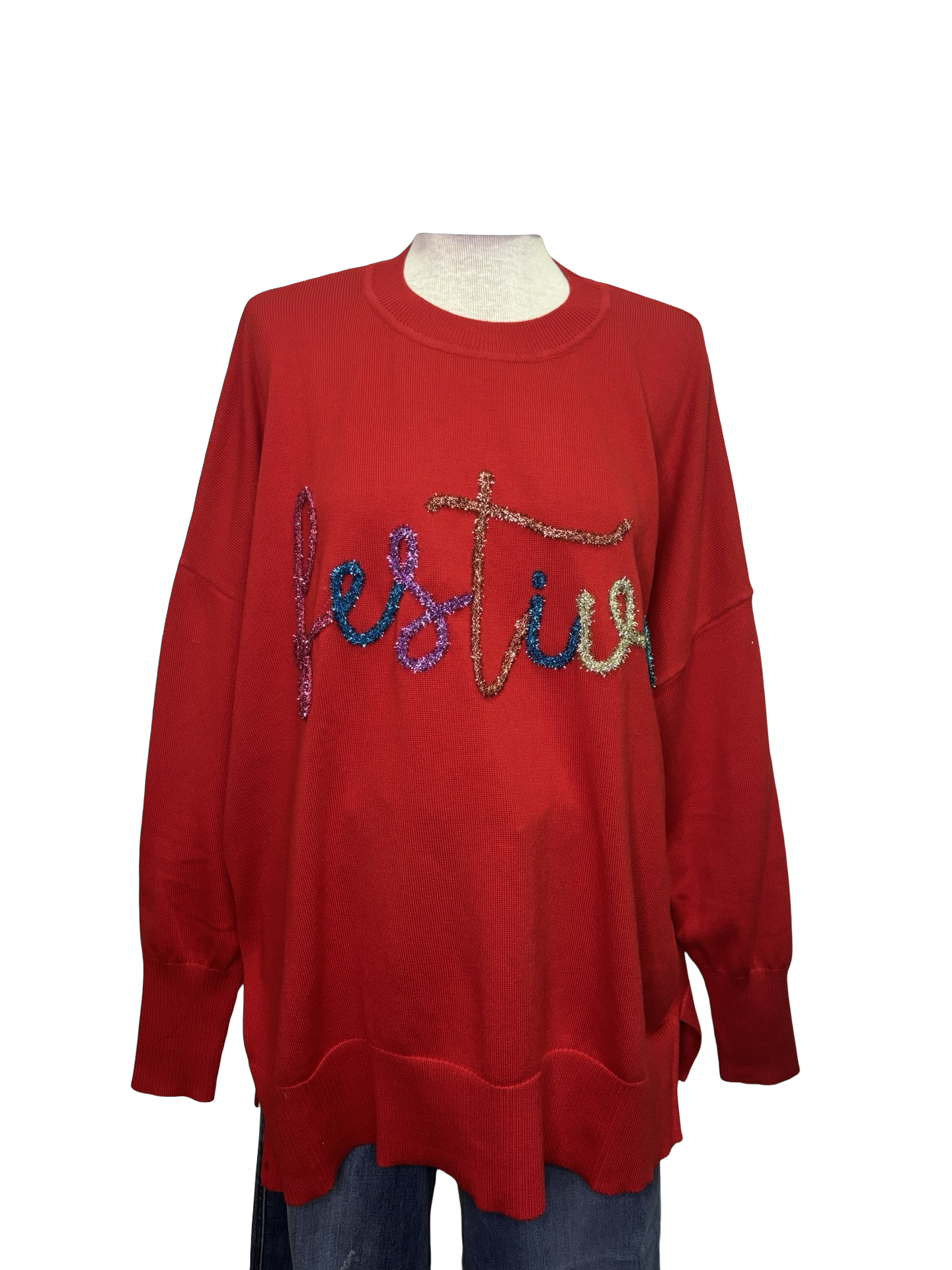Red Holiday Sparkle Sweater
