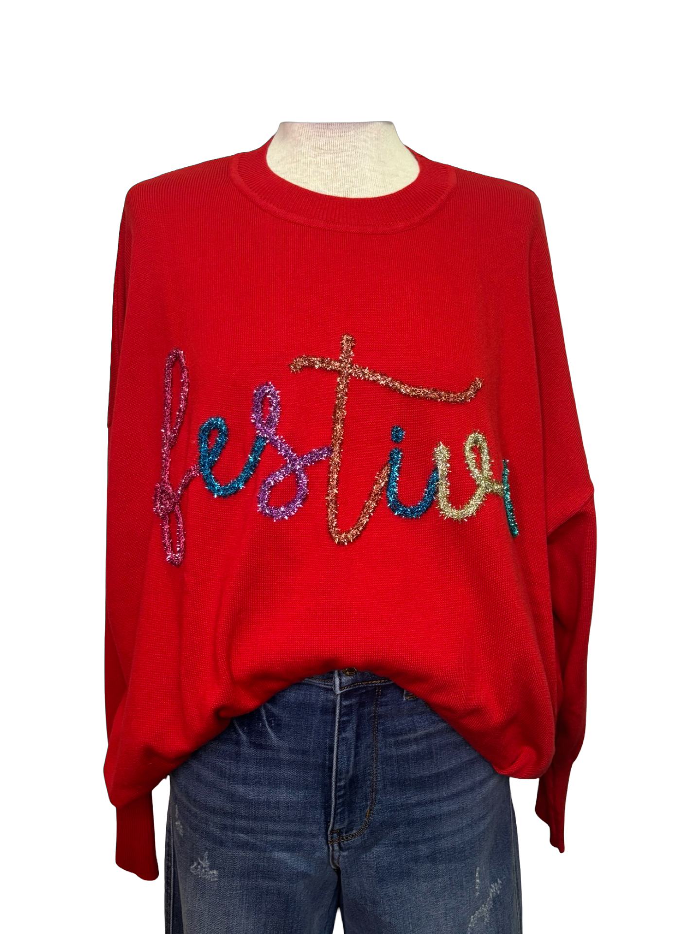 Red Holiday Sparkle Sweater