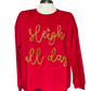 Holiday Sparkle Sweatshirt Red Sleigh All Day
