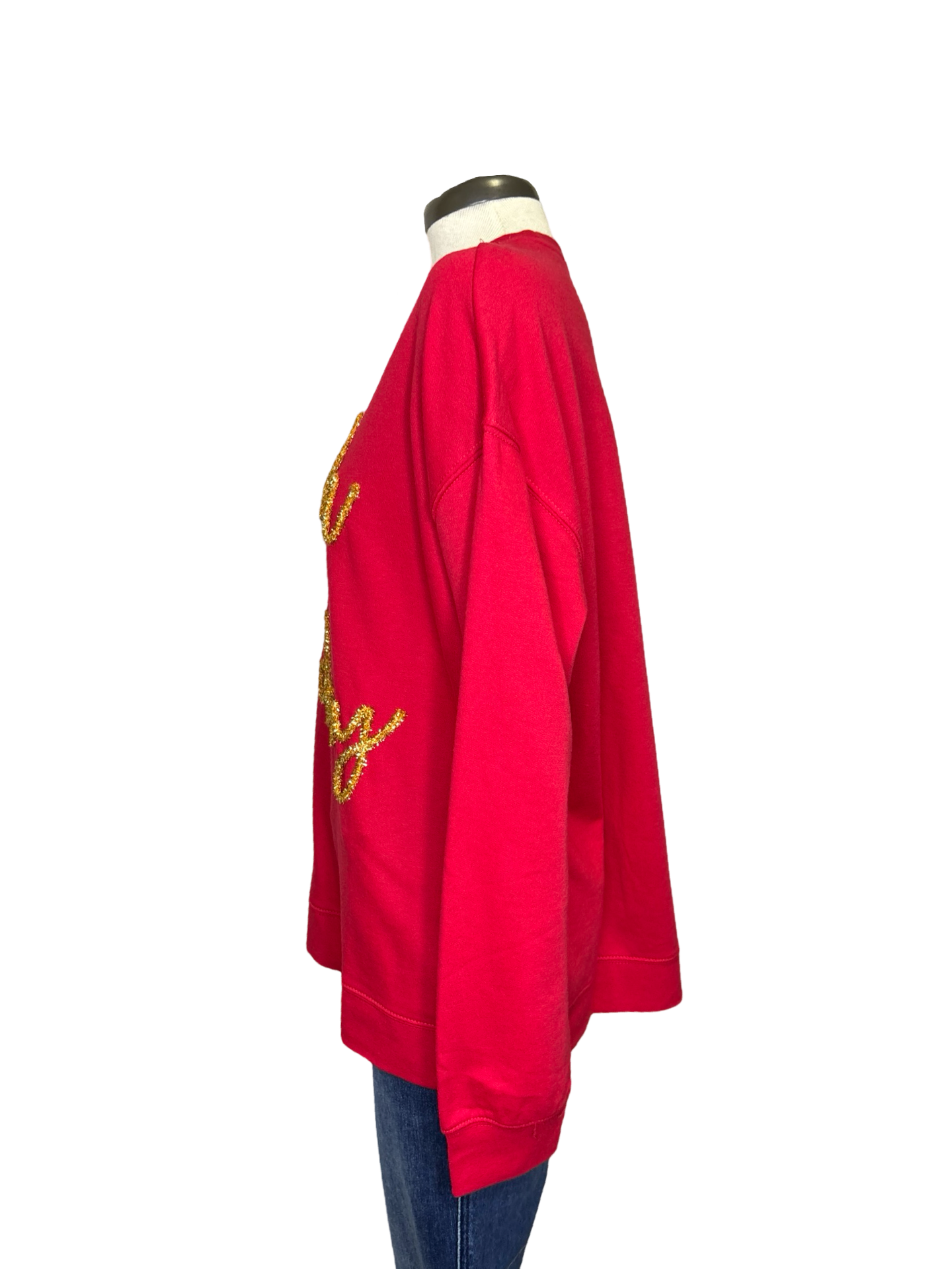 Holiday Sparkle Sweatshirt Red Sleigh All Day