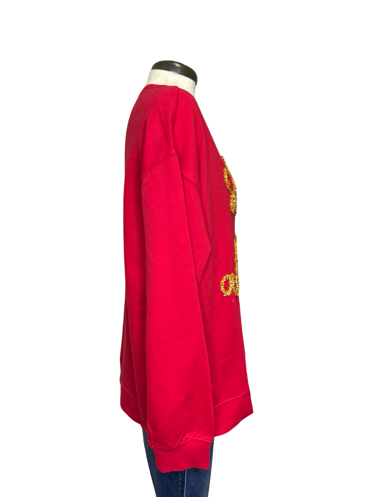 Holiday Sparkle Sweatshirt Red Sleigh All Day