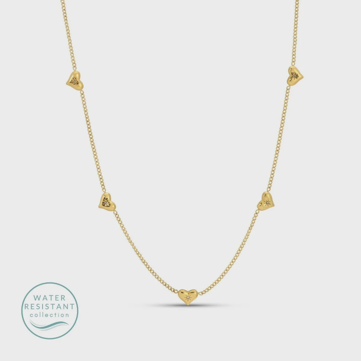 Multi Heart Collar Water Resistant Necklace