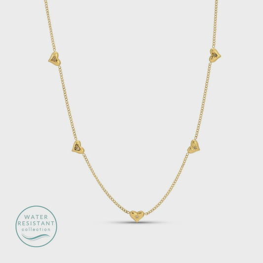 Multi Heart Collar Water Resistant Necklace