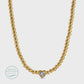 Beaded Heart Faux Diamond Water Resistant Necklace
