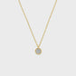 Dainty Round Framed Cubic Zirconia Pendant Necklace Gold