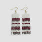 Adaline Game Day Block Fringe Earrings Maroon/White/Gray