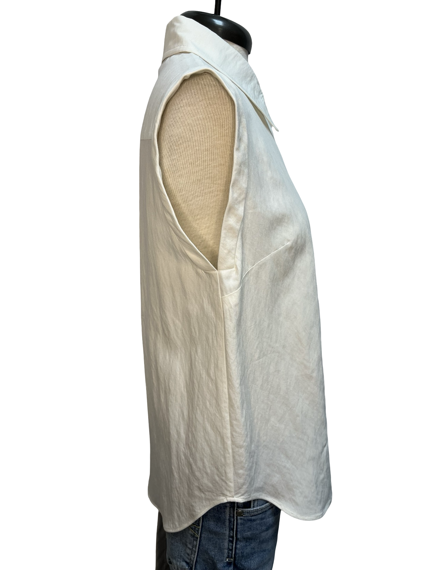 Cap Sleeve Hidden Placket Blouse