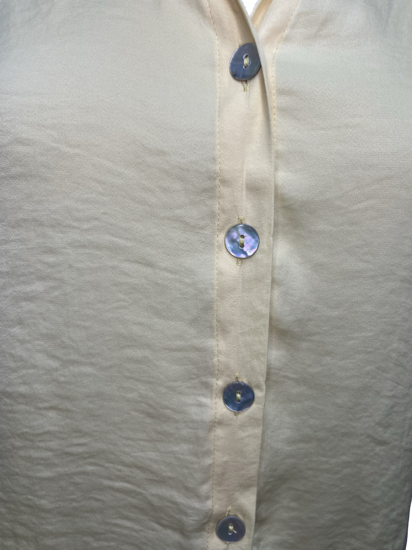 Drop Shoulder Button Up Blouse Pale Banana