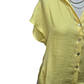 Drop Shoulder Button Up Blouse Pale Banana