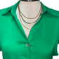 Drop Shoulder Button Up Blouse Peridot