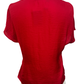 Drop Shoulder Button Up Blouse Red