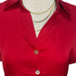 Drop Shoulder Button Up Blouse Red