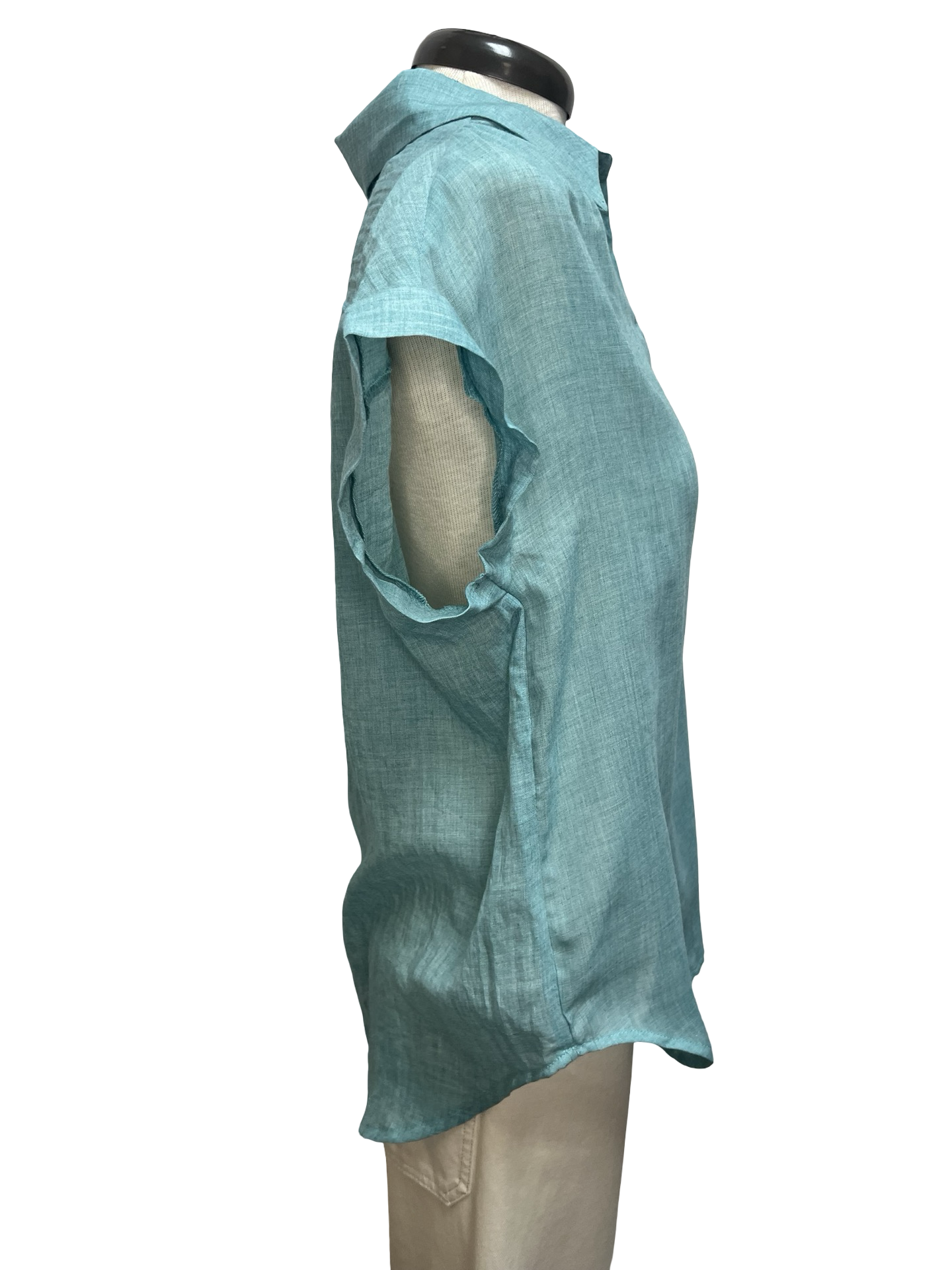 Short Sleeve Popover Blouse Emerald