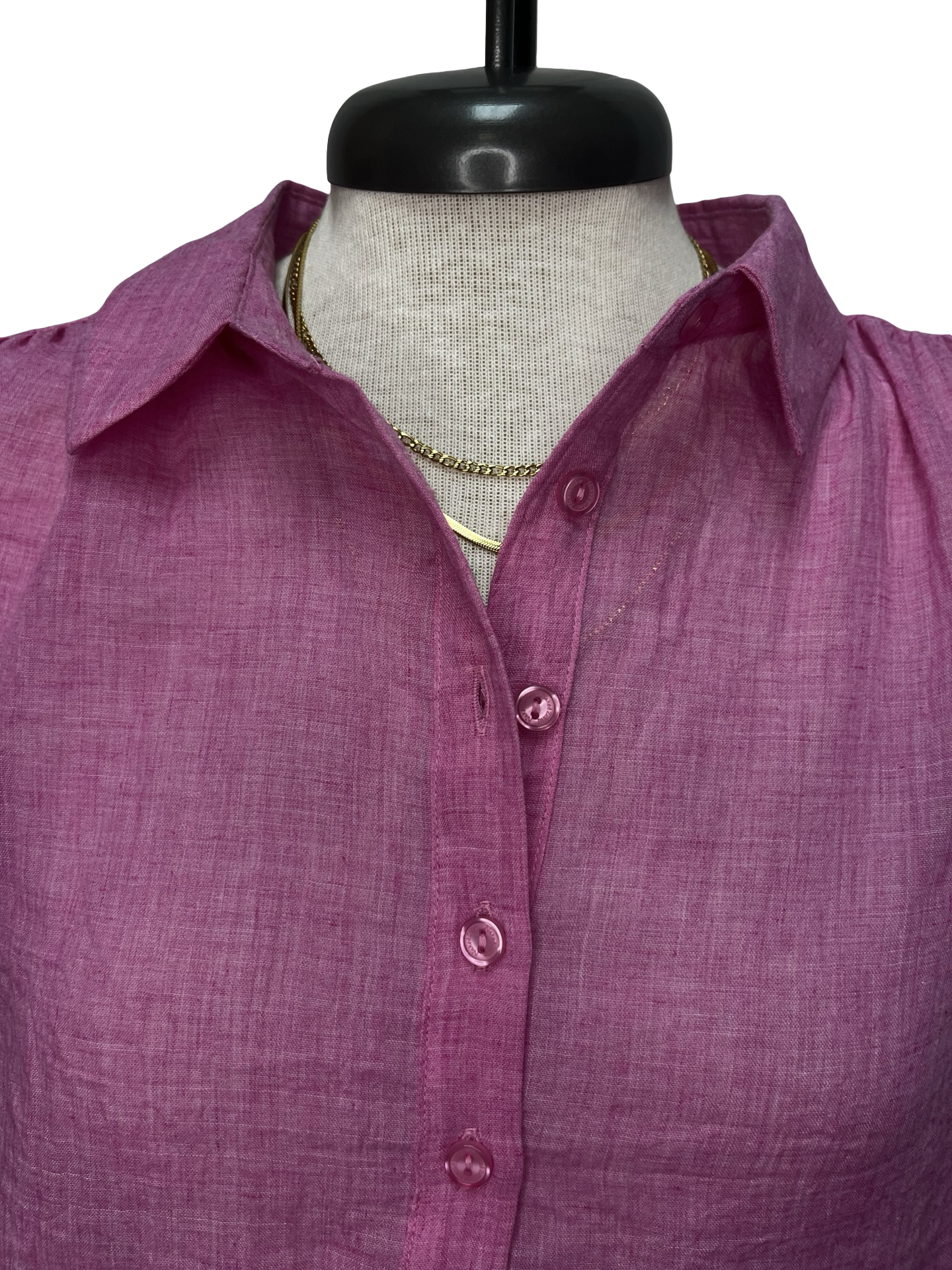 Short Sleeve Popover Blouse Hot Pink