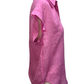 Short Sleeve Popover Blouse Hot Pink