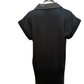 Neckline Stitch Detail Midi Dress Black