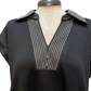 Neckline Stitch Detail Midi Dress Black