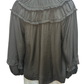 Long Sleeve Yoked Blouse Black