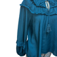 Long Sleeve Yoked Blouse Teal
