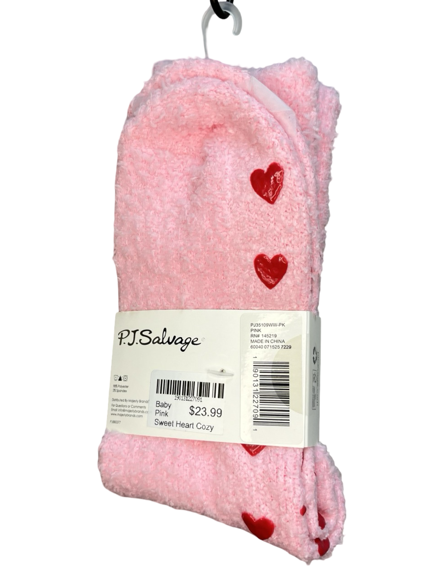 Baby Pink Sweet Heart Cozy Crew Socks