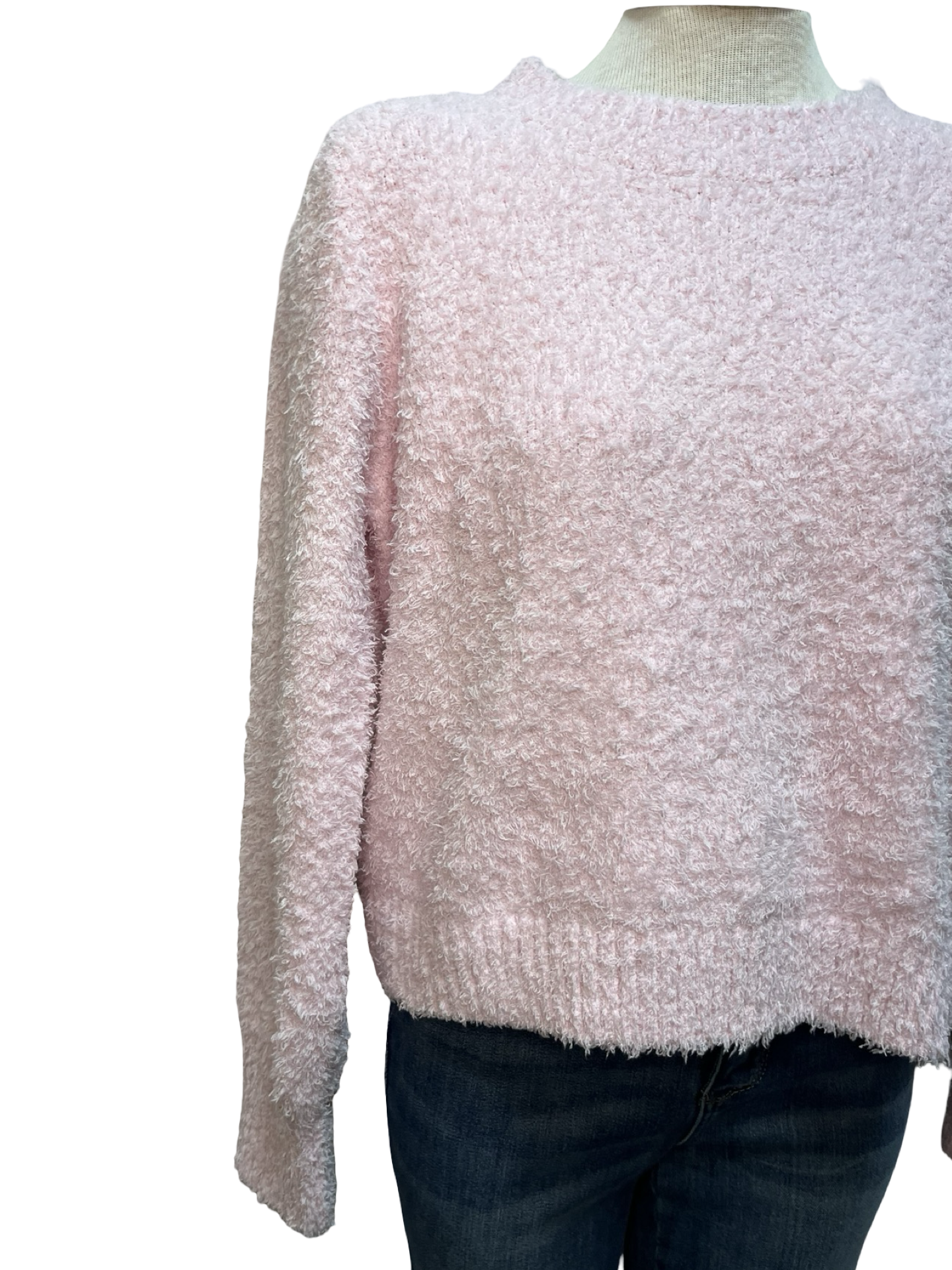 Bundle up Boucle Pink Long Sleeve Top