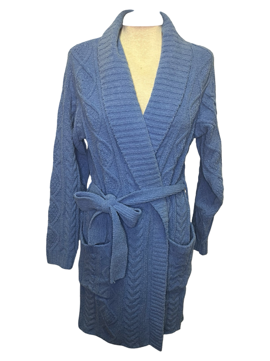 Chenille Cable Knit Robe Sea