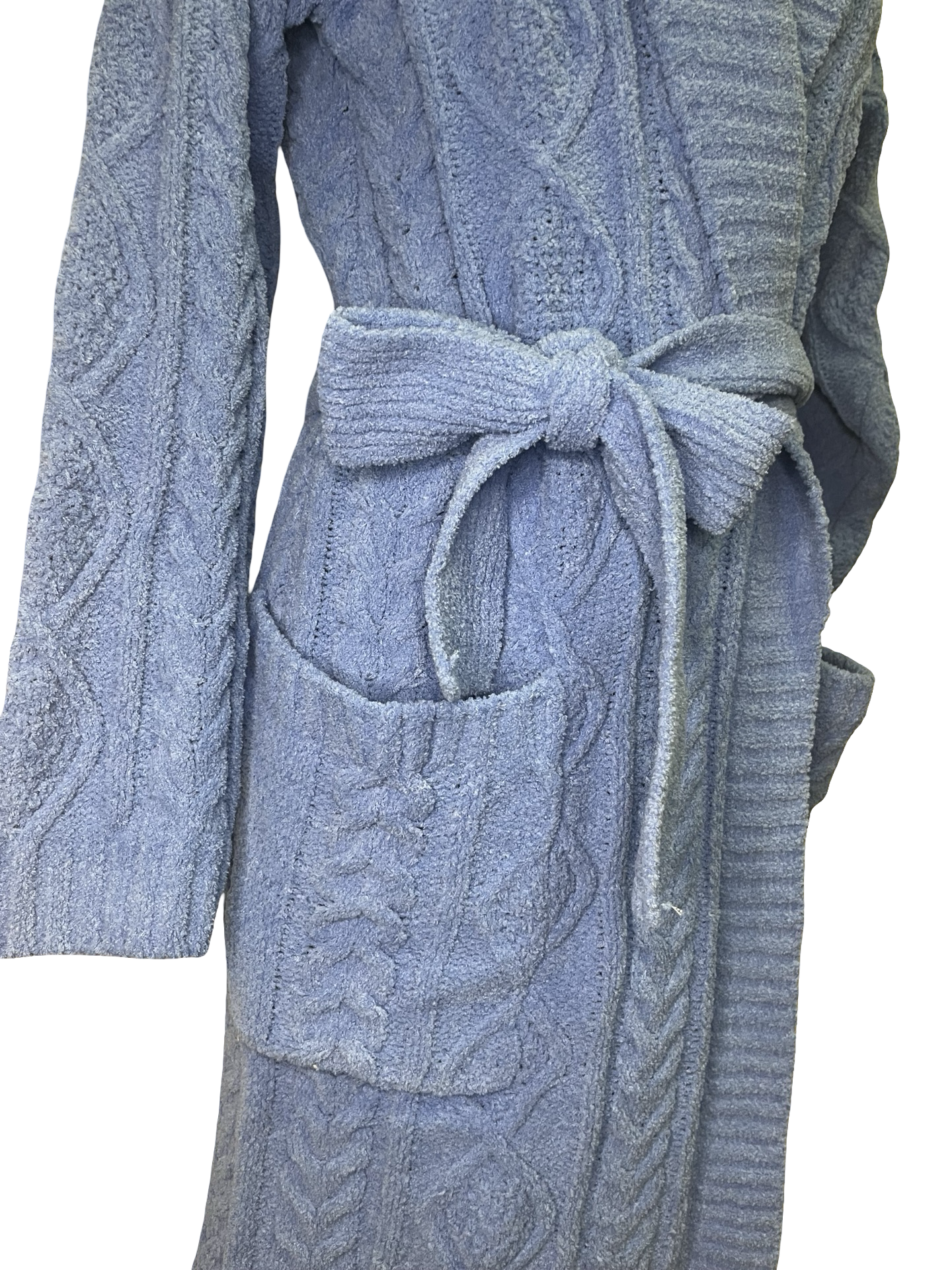 Chenille Cable Knit Robe Sea