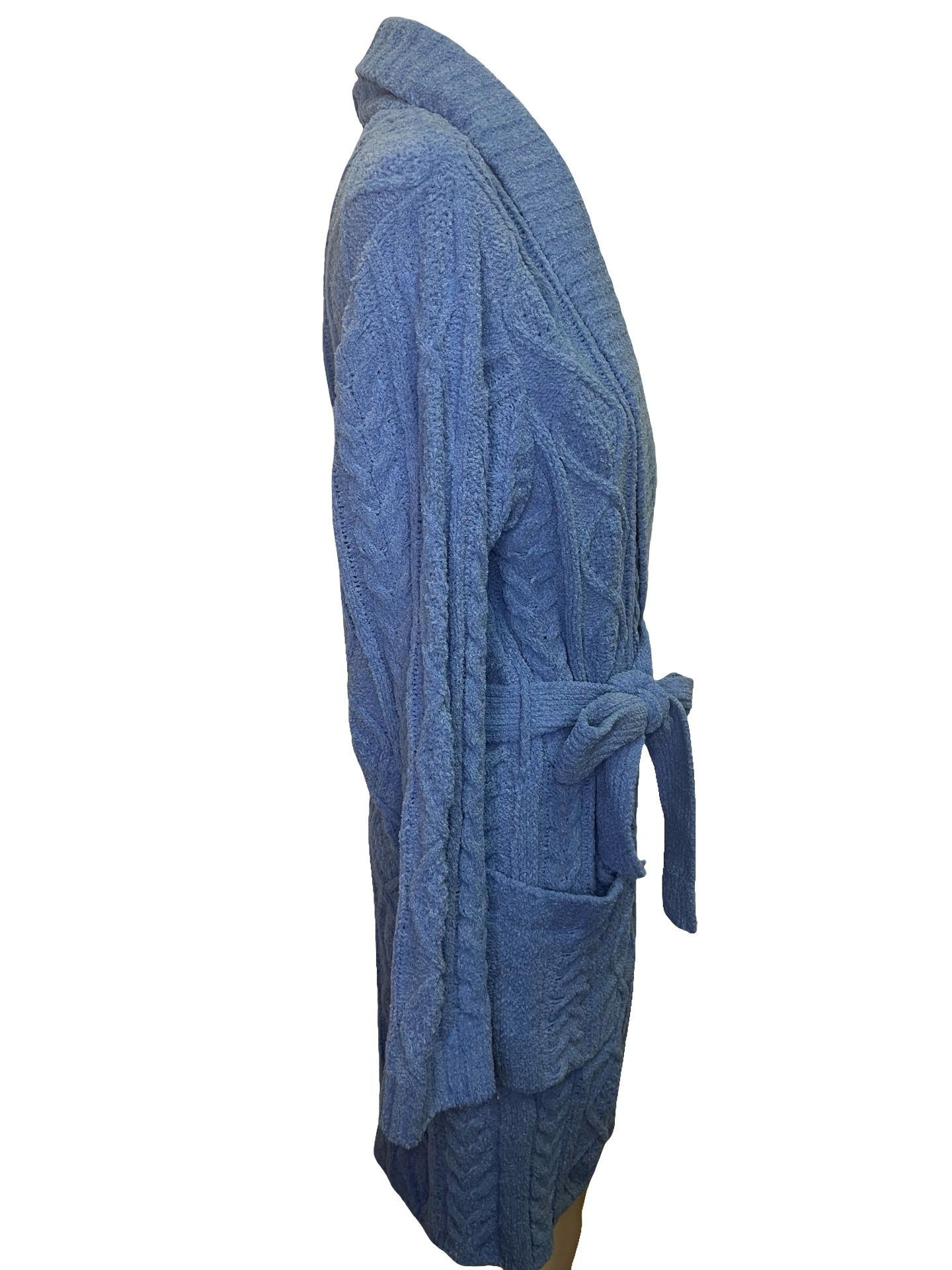 Chenille Cable Knit Robe Sea