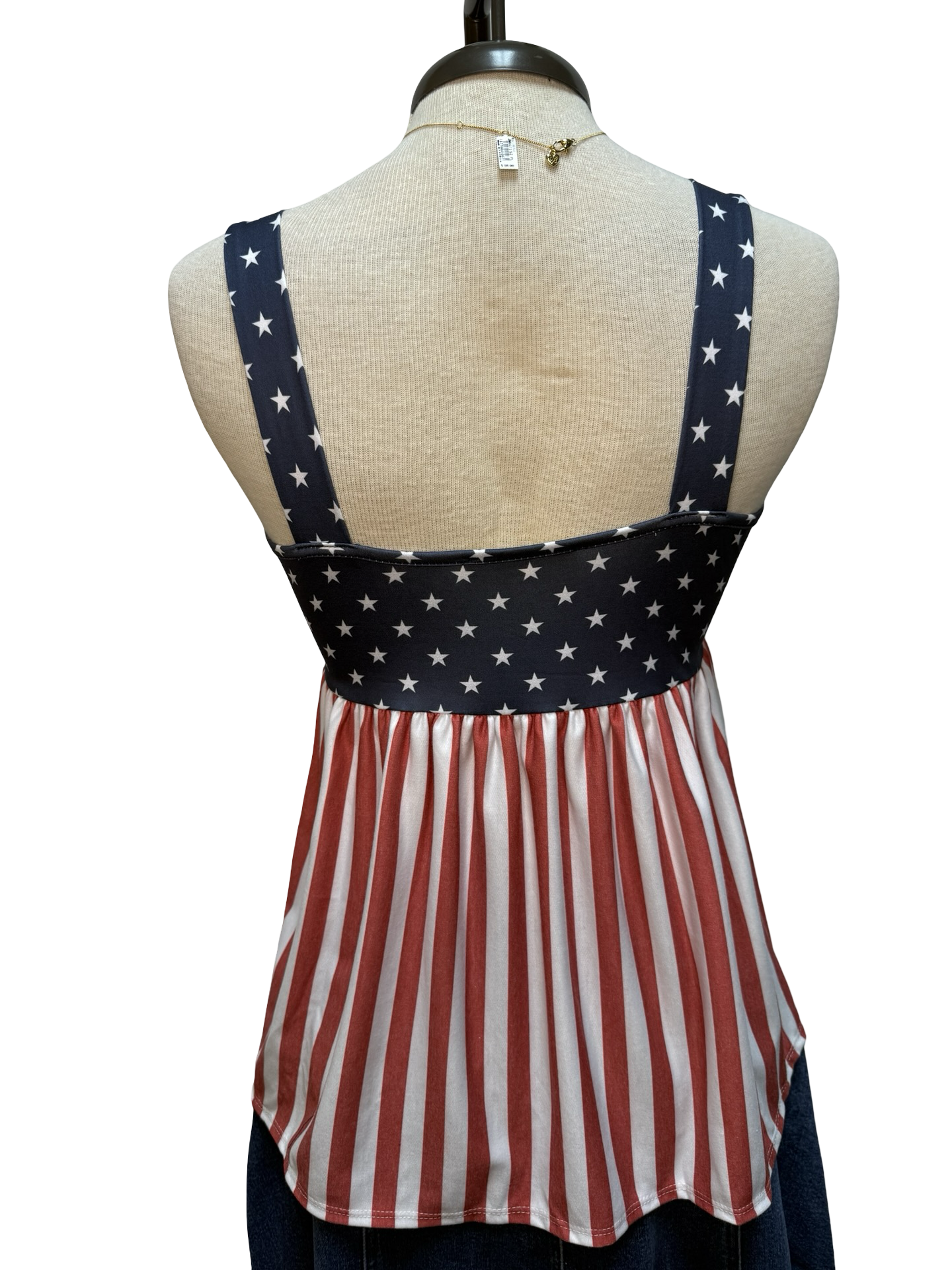 Patriotic American Flag Babydoll Tank Top