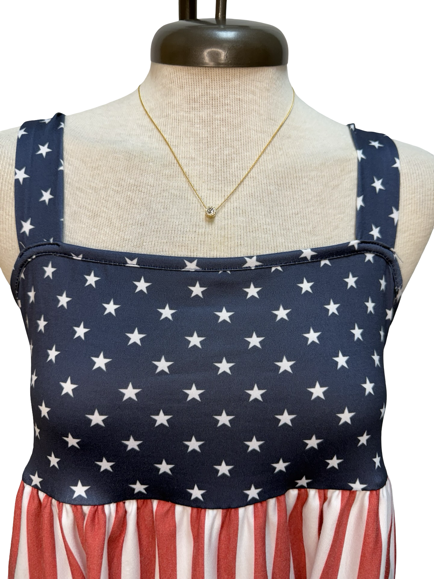 Patriotic American Flag Babydoll Tank Top