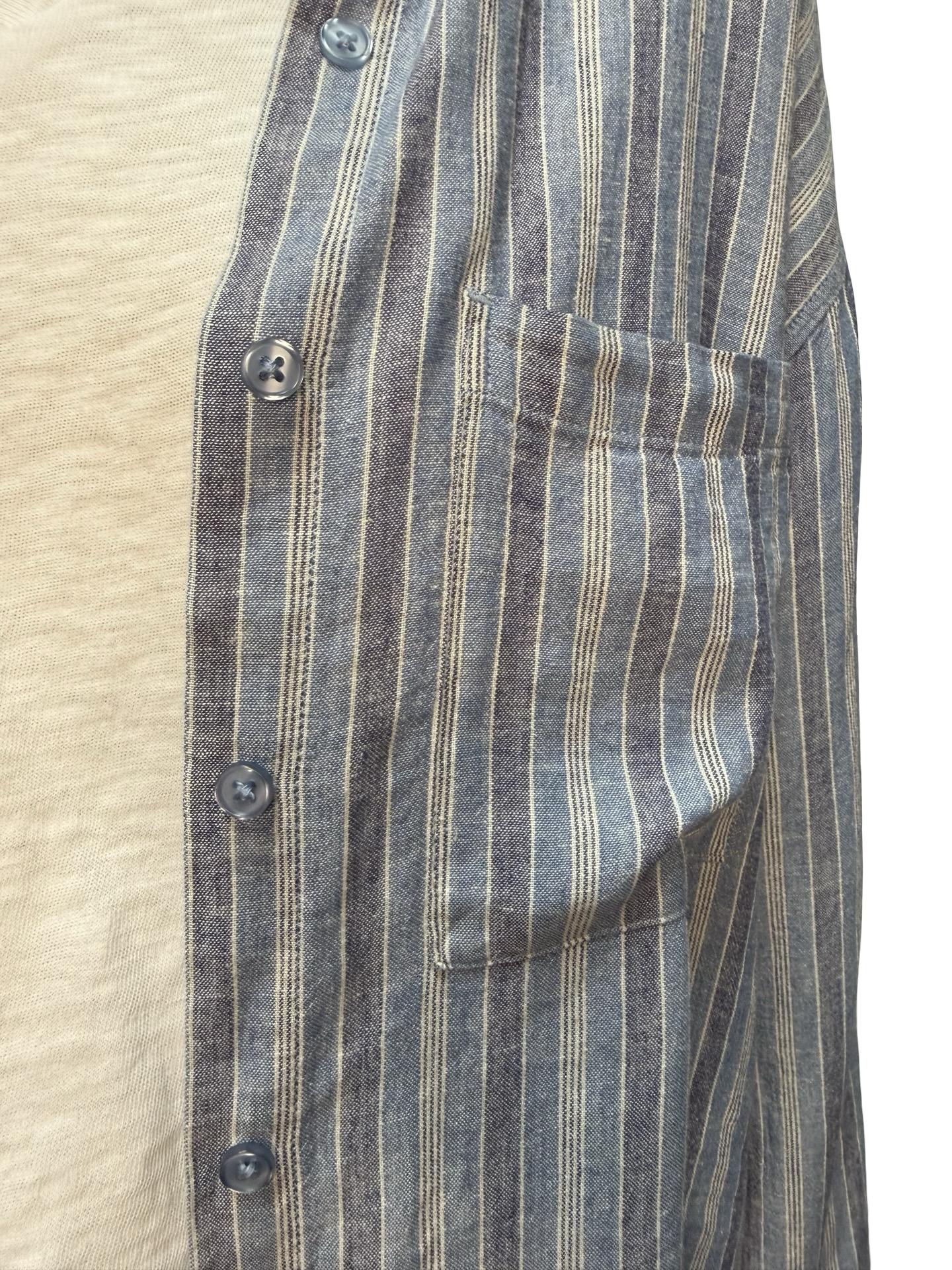 Perfect Striped Button Up Top Indigo