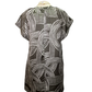 Print Tunic Mini Dress Khaki