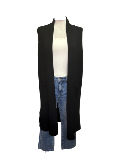 Sleeveless Open Knitted Cardigan