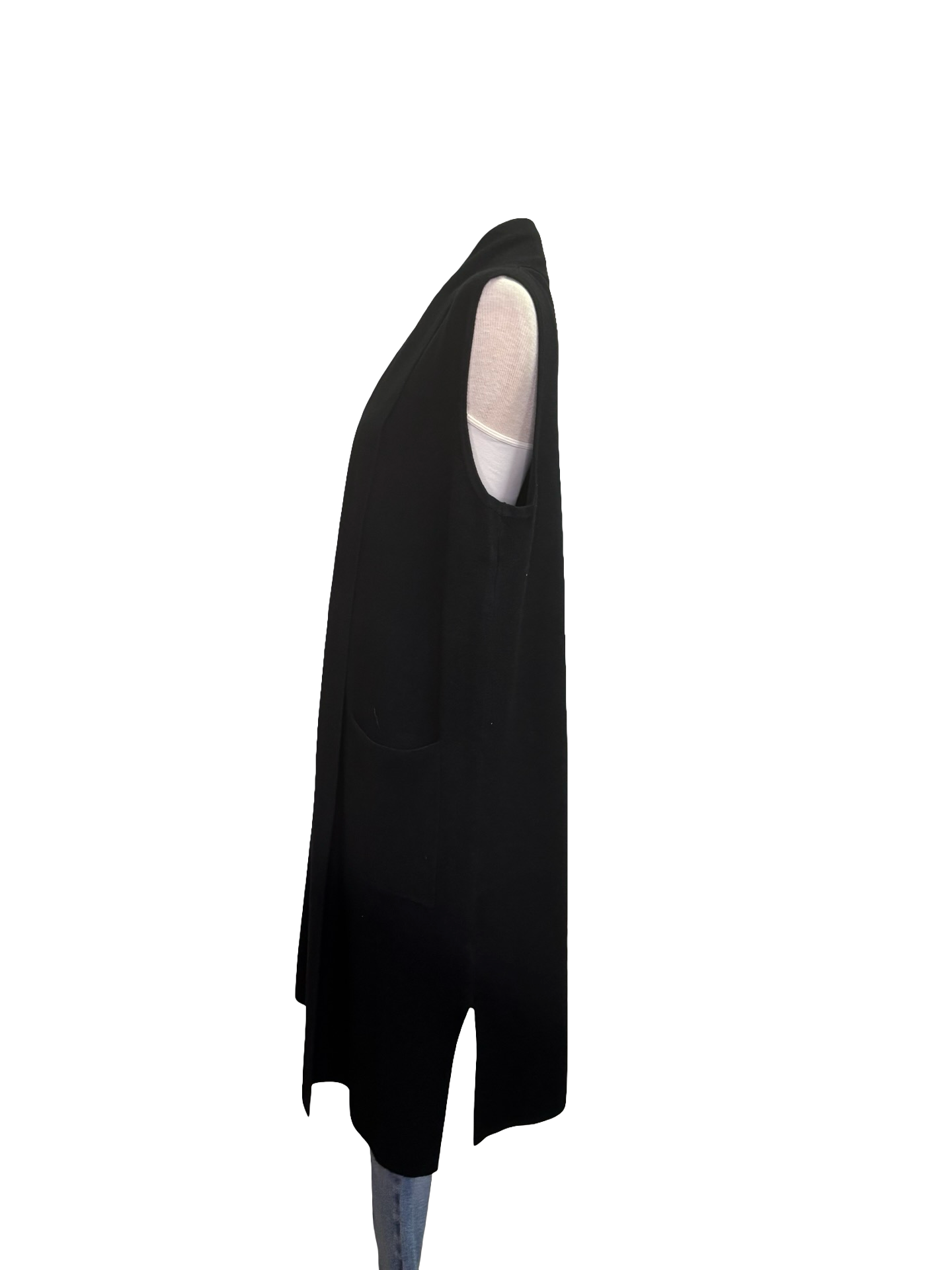 Sleeveless Open Knitted Cardigan