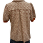 Printed Collared Puff Sleeve Top Chestnut