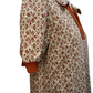 Printed Collared Puff Sleeve Top Chestnut