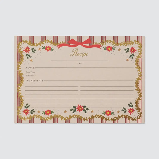 Holly Jolly Recipe Cards Pack of 12