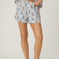 Afterparty Poplin Stripe & Poodle Print Pajama Shorts