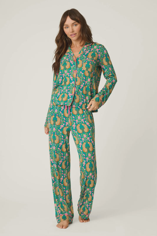 Cheetah Bonita Dreams Cheetah Print Long Sleeve PJ Set