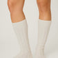 Cozy Chenille Cable Knit Ivory Socks
